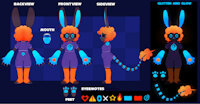 Ginger Bubbins Purple outfit (Rough Reference) by GingerMcFuzzleton - cute, girl, woman, female, reference sheet, digital, fursona, reference, persona, unknown species, ginger, her, unknown, she, referencesheet, reference-sheet