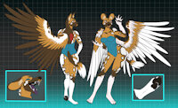 Naliika by Gashren - female, canine, wings, oc, winged, african wild dog, feathered wings