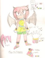 Megan the Hedgebat by KuroCho - girl, female, bat, hedgehog, wings, short hair, mixed breed, sonic the hedgehog, hedgebat, sonic fan character, shadow the hedgehog, female solo, megan the hedgebat