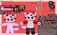 (OC) Bemmily "Bemma" Riddance by BengalBatEmmaKat - pink, weapons, rude, bitch, spiky, cousin, pansexual, relatives, demigirl, aromantic, digitalartist, catoc, ocrefsheet, laser axe