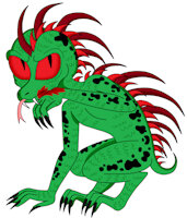 Snircky by DoppelSauce - male, scaly, reptile, oc, scales, original character, mythical creature, cryptid, chupacabras