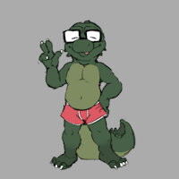 The Boy himself by DannyScambinto - cub, male, adult, shorts, chubby, character sheet, ref sheet, crocodilian