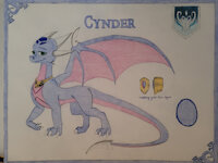 Cynder ref by Whitehowler - female, reference sheet, dragoness, cynder
