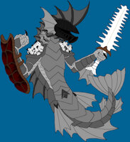 Arthur by DoppelSauce - male, sea, oc, merfolk, knight, scales, merman, fishtail