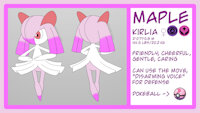 [$] Maple Ref Sheet by Sp4c3Ch1nch1ll4 - maple, diaper, pokemon, sheet, ref, reference, nintendo, original character, kirlia, gamefreak, skinny legs