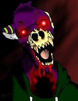 dead wolf chime  by wolfchime - wolf, male, dead, zombie, scary, bloody, killing