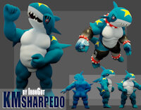 [Model Release] KM Sharpedo [Blender/SFM] by irongut - sexy, pokemon, anthro, shark, 3d, model, avatar, mystic, beefy, strong, beef, swimmer, blender, sharpedo, km, kabalmystic, kabal, vrchat, vrc