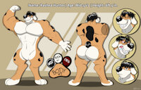 Rashea Ref sheet by BigBearBruno - dog, male, muscle, furry, sheet, ref, refrence, himbo