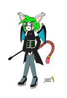 Mistress Zaki 2013 by metalzaki - cat, crossdress, male, bat, glasses, latex, collar, corset, chimera, mistress, cameleon, metalzaki, zaki yamahachi, crop-whip, heel-wedges