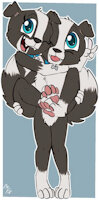 Zoey and Zachary by DiddleDumpster - female, male, border collie, family, non-sexual, brother and sister, featureless nudity