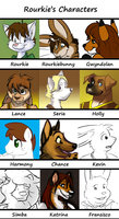 Comprehensive List of Characters by rourkie - dog, bunny, cat, wolf, lion, rabbit, german shepherd, boxer dog