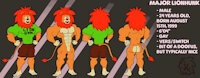 Major Lionhunk Ref (SFW) by IanSimmaus - feline, male, lion, orange, muscle, muscular, big cat, mammal, muscular anthro
