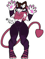 my new fursona SilverMowti by SilverDeCrema - kemono, cat, feline, demon, imp, floof, floofy, anthropomorphic, demon cat, ambiguous, ambiguous gender, big hands, thick thighs, big hips, demon tail, imp cat, silvermawx