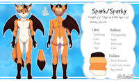 Sparky - Ref Sheet by Riddlr0w0 - fox, commission, bat, sheet, reference
