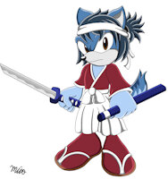 Kazuma Sahai of the Honshu clan by ChaosSonic1 - male, kaz, samurai, sonic fan character, sonic oc, mobian wolf, sonic the hedgehog (series), mobian japanese wolf, kazuma sahai, kazuma the wolf