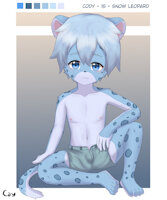 Cody the Snow Leopard by DiddleDumpster - boy, snow leopard, male, snowleopard, femboy, snowleopardkitty