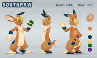 SouthPaw Ref Sheet! by BigBunnyBoy - male, rabbit