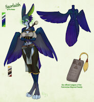 Saorlaith of the Wastes by LordOfTheTroglodytes - female, rabbit, hybrid, character sheet, fantasy, druid, nuclear, fallout, radioactive, dnd, hummingbird, cryptid, skvader, aasimar, post post apocalypse
