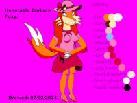 (Honorable) Barbara Foxy-New OC for my series: The Royal Femmes (TRF). by PeachOrangeCat2024 - red fox, retro, 50's, female., conservative, digital drawing, coquette, peachorangecat2024, singer.