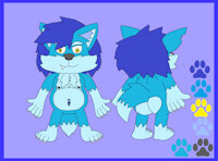 Iggi ref sheet by SynthwaveDemon by AnthonitecusWolff - wolf, male, anthro, clone, ref sheet, anthropomorphic, sfw, iggi, general audiences, male wolf, blue wolf, wolf man, sfw art
