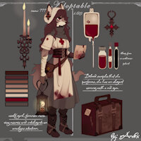 wolf girl forensic nurse by AREKX - female, gore, nurse, medieval, female/solo, wolfgirl, adoptablesopen, forensics