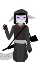 I Am An Invaduh  by ArenSari - kitty, alien, military, officer, gun, genderless, uniform, fluffy tail, qwuedeviv, byaal rhek'duuin