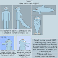 Lenn the dolphin by lolboy4 - male, reference sheet, anthro, feral, dolphin, underwater, reference, blowhole, breath holding