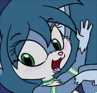 Thunder and Raine Fox by furnut5158 - fox, cub, nude, female, panties, canine, character sheet, young, blue hair, thunder, posing, flat color, flat chest, purple hair, small breasts, raine, flat chested, character profile, thunder fox, raine fox