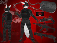 Kayden Wade's Reference Sheet by SoppyCastle9 - fox, male, military, military uniform