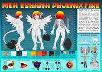 New Reference Sheet 2024: Mea'eshana PhoenixFire by MeaKitty - dragon, kitsune, cat, feline, reference sheet, anthro, oc, winged, ref sheet, reference, demonic, shapeshifter, angelic, original character, leucistic, blynx, originalcharacter, meakitty, phoenixfire art, meaeshanaphoenixfire, phoenixfireartau, pheonixfireart, phoenixfire art au, phoenixfireart.au