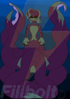 Xander the Kraken by Filibolt - tentacles, claws, kraken, ref sheet, mobian, gills, bio, male/solo, sonic oc, spikes (anatomy)