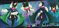 Maestro, the Magnificent by TheNomadicDragon - cat, male, clothed, winking, pokemon, cape, meowscarada