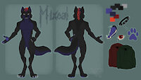 Mixeal Character Sheet by Mixeal - wolf, male, piercing, mohawk, blue fur, black fur