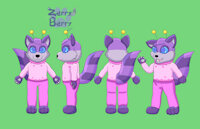 Zerry Berry Character Ref Sheet by ZerryBerrytheRaccoon - girl, female, raccoon, reference sheet, alien, anthro, ref sheet, reference, sfw, bright colors, female solo, pastel colors, alien raccoon, female sfw