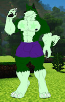 Saul Wolf Muscle #14 by SaulElHombreLobo1998 - wolf, male, muscles, muscle, werewolf, muscular, minecraft, muscular male