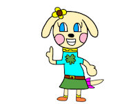 New oc: maple the salamon by Arinthegamingboy - dog, maple, fanart, female, digimon, anthro, sunflower, clover, salamon