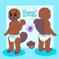 benny sfw reference by babybenny - diaper, cub, male, reference sheet, platypus