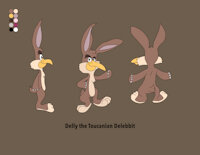 Delly the Toucanian Delebbit by FurryTilde - male, monster, vector, mutant, model sheet, original character, delly, character design, linearity curve, delly the toucanian delebbit