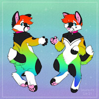 New Submission by AshSilvers - border collie, reference sheet, rainbow, genderfluid