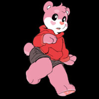 Barret Parfait by ChanceProwlers - male, bear, heart, hoodie, ursine, care bears, pink fur, heart marking, barret parfait, barry parfait