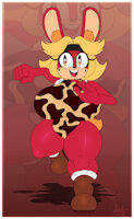 Flashry LadyBunny Stone Age Version by ChaosSonic1 - female, rabbit, pregnant, character sheet, tribe, milf, rabbits, bunnie, sonic fan character, big tits, big butt, stone age, sonic adult, tribes, cavewoman, pregnant belly, mystic bunny, flashry ladybunny