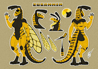 Zusammen Reference Sheet by Munsu89 - female, commission, tongue, wasp, wings, synth, stinger
