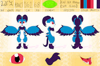 Lei Ref Sheet 2.0 by TabbyKazuki - male, reference sheet, anthro, digital, art, furry, oc, fursona, character design, sea slug, blue sea dragon, tabbykazuki