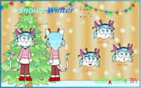 Christmas special character-- Snow Winter by Netherkitty - cat, female, christmas, snowy, character ref, merry christmas, new character, mage cat, christmas 2024, merry christmas 2024