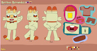 Horrbun Reference Sheet (Loquendo Style) by HadeeMurray2004 - male, rabbit, reference sheet, oc, outfit, pokemon oc, horrbun, horrbun hernandez