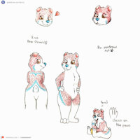 Ena ref - (patreon release) by Yordraw - female, butt, bear, reference sheet, feral, claws, smile, fur, traditional, smiling, expressions, traditional art, looking at viewer, referencesheet, claws out, artwork (traditional), yordraw, smiling at viewer, yordraw ocs
