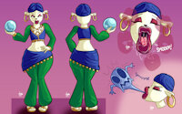 [C] Lyric Lisp - reference sheet by JAMEArts - male, commission, anthro, furry, ghost, weasel, femboy, wide hips, fortune teller, femenine, crystal ball, jamearts, peterjuice744, lyric lisp