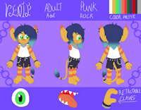 Venice Ref Sheet by TabbyKazuki - male, troll, rock, punk, digital art, fan character, trolls, refference sheet, character concept, digital artist, character desing, trolls oc, krita art, tabbykazuki, trolls fandom