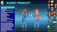 Ref Sheet: Sunset Prescott by ScouttheCat02 - female, anthro, vulpix, ref sheet