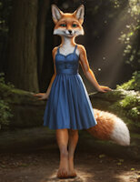 A.Irfie by Irfie - fox, female, dress, ai generated, ai assisted